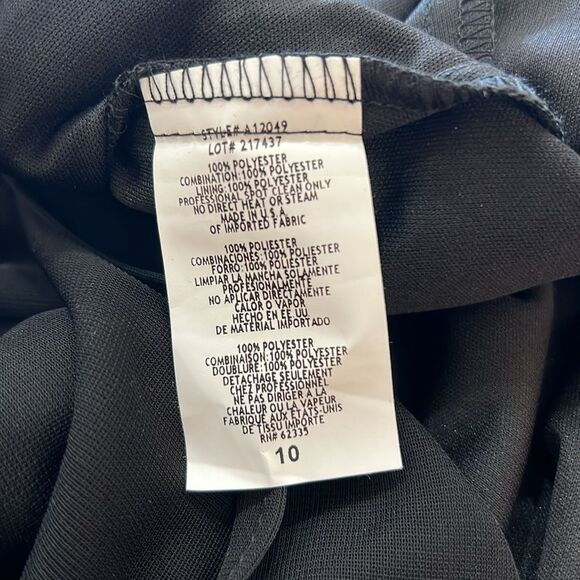 Elegant Black Sequin Halter Chiffon Gown Maxi Formal Mermaid Sz10 NWT Betsy Adam - Picture 15 of 15